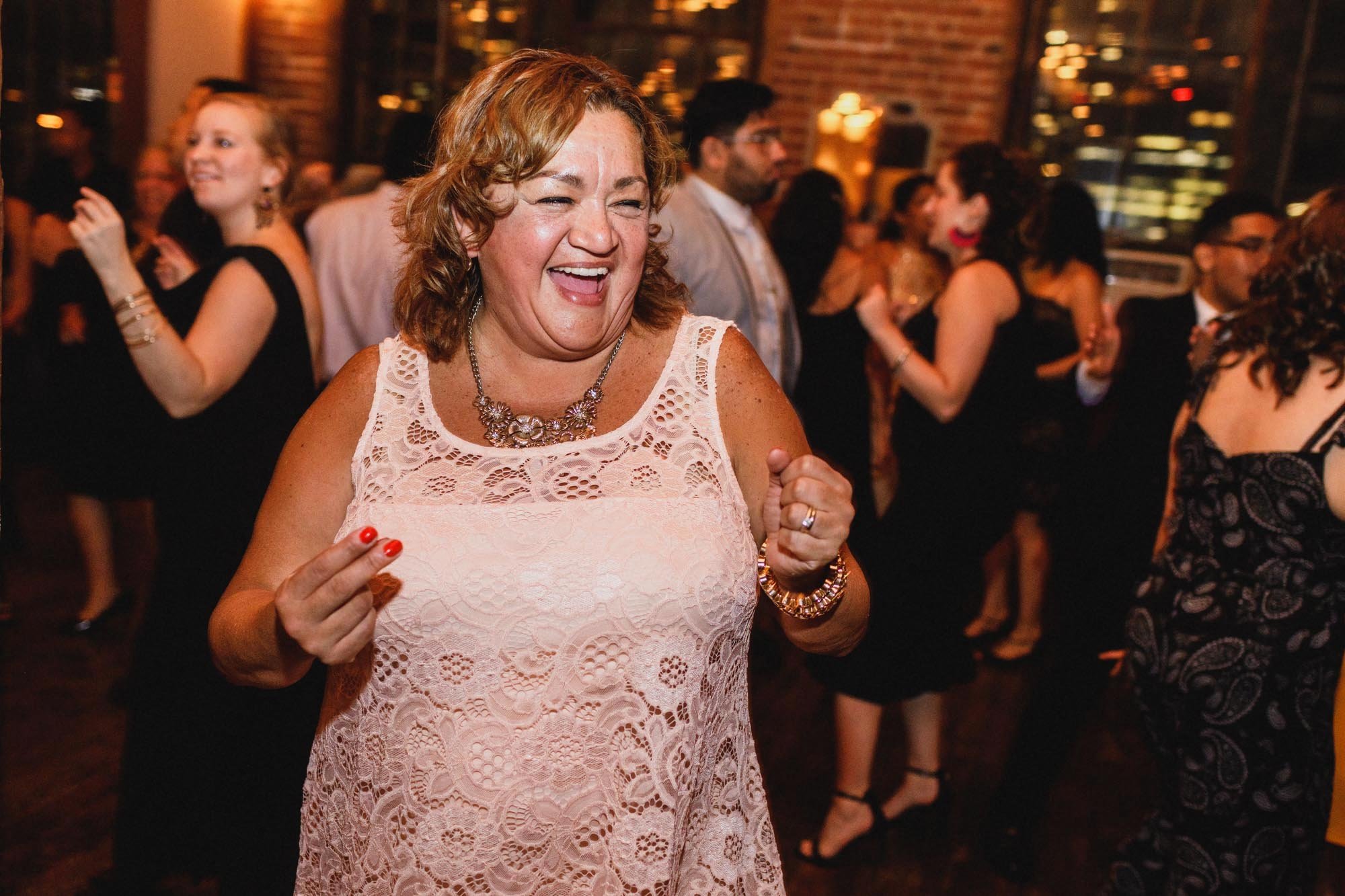 Wedding guests dancing at Melbourne reception